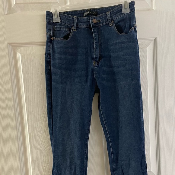 Classic Blue Boot Cut Jeans with Faded Finish - Picture 1 of 2